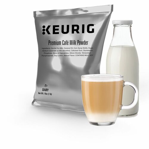 Keurig Premium Café Milk Powder - Powder - 16 oz - Natural - 12 / Carton
