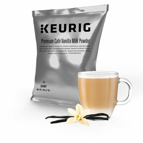 Keurig Premium Café Vanilla Milk Powder - Powder - 16 oz - Vanilla - 12 / Carton