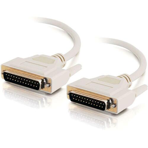 C2G 25ft DB25 M/M Serial RS232 Cable - DB-25 Male Serial - DB-25 Male - 25ft - Beige