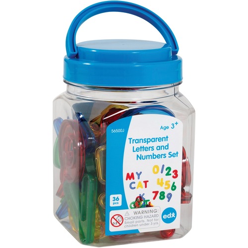 Learning Advantage Letter & Number - Learning Theme/Subject - 2" (50.8 mm) Height - Assorted - Plastic - 36 / Jar