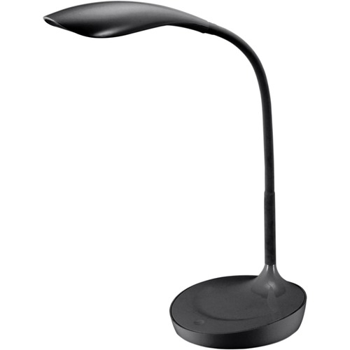 Bostitch Konnect Gooseneck LED Desk Lamp - LED Bulb - Gooseneck, Adjustable Brightness, Touch Sensitive Control Panel, Dimmable, Eco-friendly, Flexible Neck, Glare-free Light, USB Charging, Flicker-free - Desk Mountable - Black - for Desk, Office, Tablet,