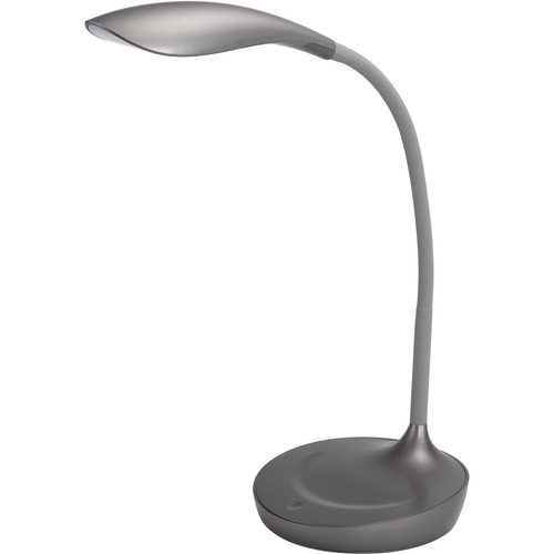 Bostitch Konnect Gooseneck LED Desk Lamp - LED Bulb - Gooseneck, Adjustable Brightness, Touch Sensitive Control Panel, Dimmable, Eco-friendly, Flexible Neck, Glare-free Light, Flicker-free - Desk Mountable - Gray - for Desk, Office