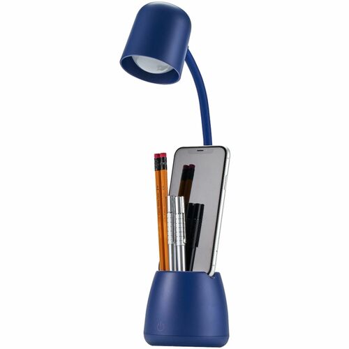 Bostitch Desk Lamp with Storage Cup, Navy - LED Bulb - Adjustable, Touch Sensitive Control Panel, Dimmable, Color Temperature Setting, Flicker-free, Adjustable Head, Adjustable Brightness, Glare-free Light, Eco-friendly - Desk Mountable, Table Top - Navy 