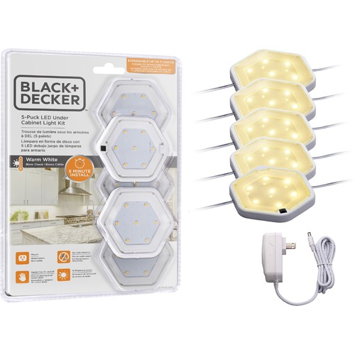 BLACK+DECKER LED Puck Light Kit - White - 1 Each