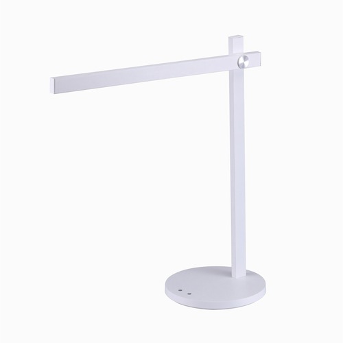 Bostitch Dimmable Bar Desk Lamp - 5.50 W LED Bulb - Matte - Dimmable, Adjustable Brightness, Color Temperature Setting, Flicker-free, Adjustable Head, Glare-free Light - Metal - Desk Mountable - White - for Desk, Relaxing, Reading, Room