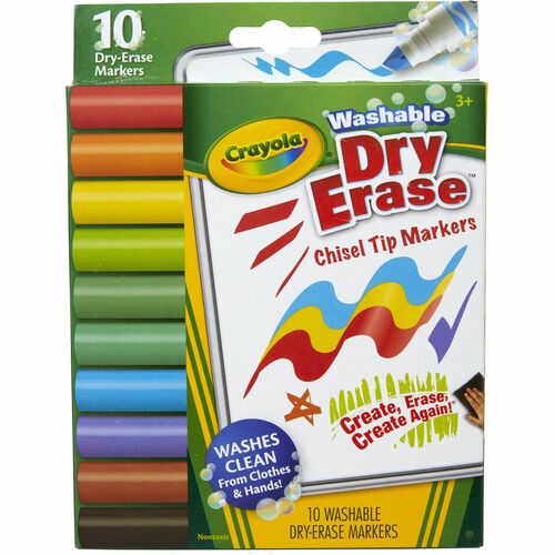 Crayola Washable Dura-Wedge Tip Dry-Erase Markers - 1 Pack