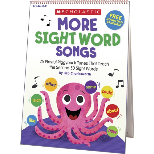 Scholastic K-2 More Sight Words Flip Chart/CD - Theme/Subject: Fun - Skill Learning: Songs, Sight Words - 1 Each