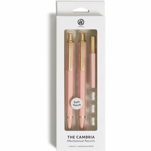 U Brands Cambria Mechanical Pencils - #2 Lead - Refillable - Matte Blush Barrel - 1 Pack