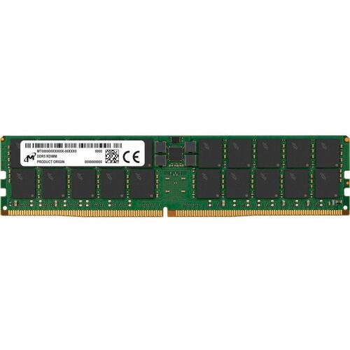 Crucial 64GB DDR5 SDRAM Memory Module - For Server, Workstation - 64 GB (1 x 64GB) - DDR5-4800/PC5-38400 DDR5 SDRAM - 4800 MHz Dual-rank Memory - CL40 - 1.10 V - ECC - Registered - 288-pin - DIMM