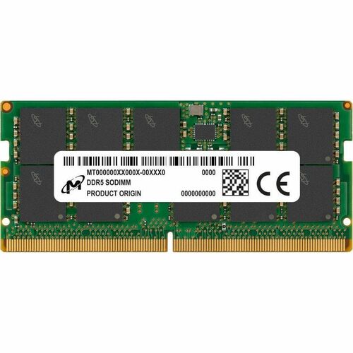 Crucial 16GB DDR5 SDRAM Memory Module - For Server, Workstation - 16 GB (1 x 16GB) - DDR5-4800/PC5-38400 DDR5 SDRAM - 4800 MHz Single-rank Memory - CL40 - 1.10 V - ECC - Unbuffered - 288-pin - DIMM - 3 Year Warranty