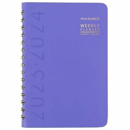 At-A-Glance Contemporary Academic 2023-2024 Weekly Monthly Planner, Small, Purple, 5" x 8" - Small Size - Academic/Professional - Julian Dates - Weekly, Monthly - 12 Month - July 2023 - June 2024 - 1 Week, 1 Month Double Page Layout - 5" x 8" White Sheet 