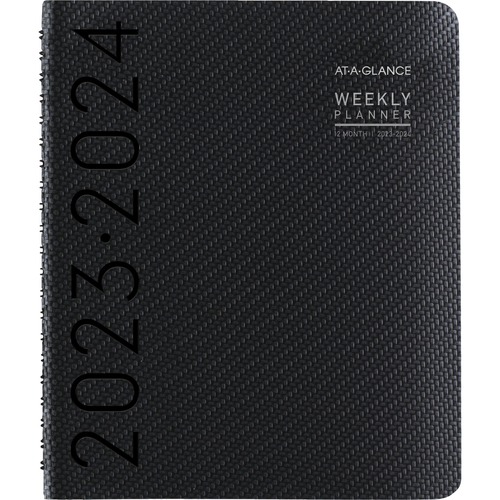 At-A-Glance Contemporary Academic 2023-2024 Weekly Monthly Planner, Graphite, Large, 8 1/4" x 11" - Large Size - Academic/Professional - Julian Dates - Weekly, Monthly - 12 Month - July 2023 - June 2024 - 8:00 AM to 5:30 PM - Monday - Friday, Half-hourly 