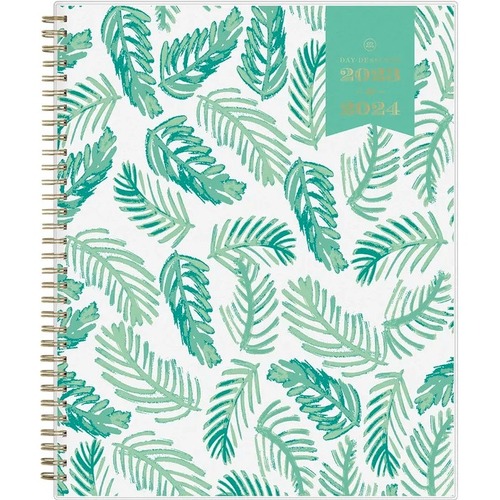 Day Designer 2023-2024 Palms 8.5 x 11 Weekly Monthly Planner - Day Designer - Academic - Weekly, Monthly - 12 Month - July 2023 - June 2024 - 11" x 8 1/2" White Sheet - Twin Wire - Green CoverReference Calendar, International Holiday, Lined, Notes Section