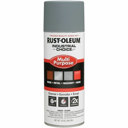 Industrial Choice Enamel Spray Paint - Aerosol - Gray Primer - 12 oz - 1 Each
