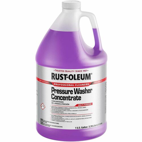 Rust-Oleum Multi-Purpose Pressure Wash Concentrate - For Multipurpose, Multi Surface - Concentrate - Liquid - 128 fl oz (4 quart) - 12.5 to 13.5 pH - Recommended For: Grease Remover, Grime Remover, Mold Remover, Oil Remover, Fungi Remover, Algae Remover, 