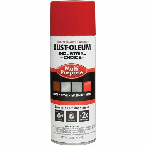 Industrial Choice M1600 Mark Spray Paint - Aerosol - Gloss - OSHA Safety Red - 12 fl oz - 6 / Carton