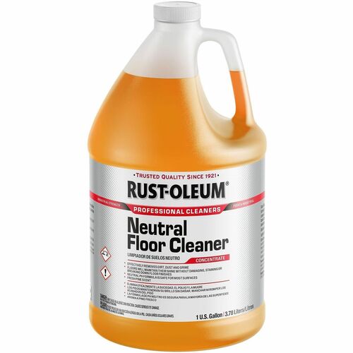 Rust-Oleum Concentrated Neutral Floor Cleaner - For Floor - Concentrate - 128 fl oz (4 quart) - 6 to 8 pH - Fresh Pine Scent - Recommended For: Odor Remover, Dirt Remover, Dust Remover, Grime Remover - Deodorize, Stain Resistant, pH Neutral - Orange - 1 E