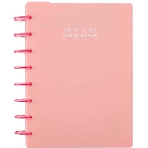 TUL Discbound Weekly/Monthly Student Planner - TUL® Discbound Weekly/Monthly Student Planner, Junior Size, Pink, July 2023 To June 2024, ODUS2234-0
