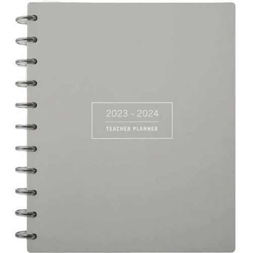 TUL Discbound Monthly Teacher Planner - TUL® Discbound Monthly Teacher Planner, Letter Size, Gray, July 2023 To June 2024, ODUS2234-0