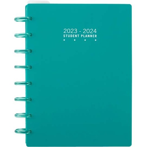 TUL Discbound Weekly/Monthly Student Planner - TUL® Discbound Weekly/Monthly Student Planner, Junior Size, Teal, July 2023 To June 2024, ODUS2234-0