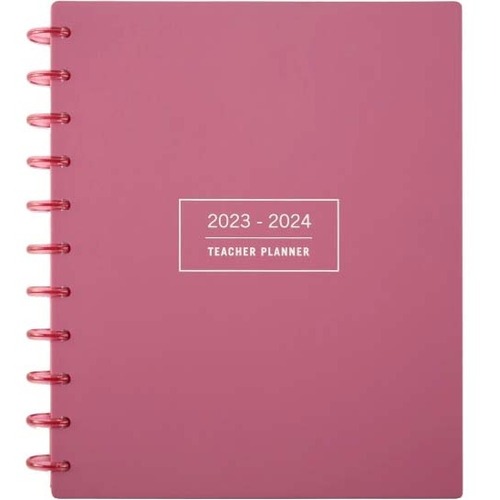 TUL Discbound Monthly Teacher Planner - TUL® Discbound Monthly Teacher Planner, Letter Size, Pink, July 2023 To June 2024, ODUS2234-0