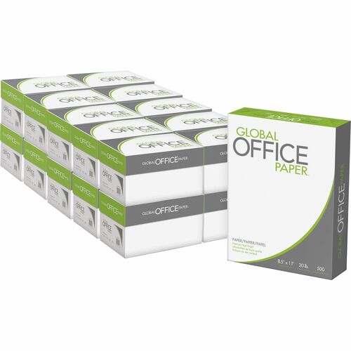 Global Office Premium Multipurpose Paper - White - 96 Brightness - Letter - 8 1/2" x 11" - 20 lb Basis Weight - 40 / Pallet - 500 Sheets per Ream - White