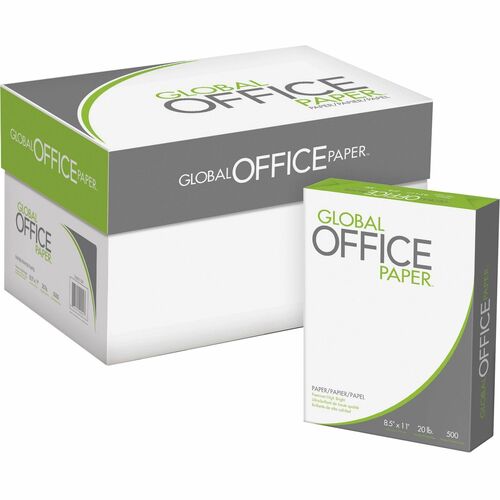 Global Office Premium Multipurpose Paper - White - 96 Brightness - Letter - 8 1/2" x 11" - 20 lb Basis Weight - 10 / Carton - 500 Sheets per Ream - White