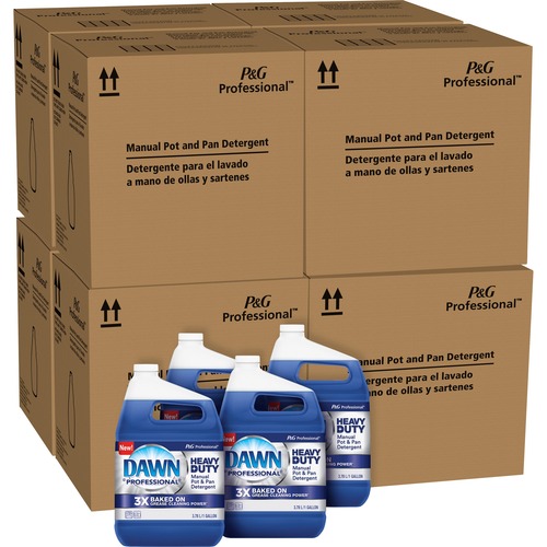 Dawn Manual Pot/Pan Detergent - 128 fl oz (4 quart) - 48 / Pallet - Heavy Duty - Blue