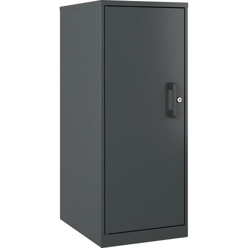 LYS Storage Cabinet - 18" Length x 14.3" Width x 35.5" Height - 3 x Shelf(ves) - Locking Door, Welded, Durable, Humidity Resistant, Temperature Resistant - Graphite - Steel - Recycled