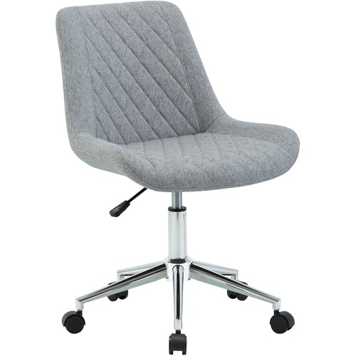 LYS Low Back Office Chair - Gray Plywood, Fabric Seat - Gray Plywood, Fabric Back - Low Back - 1 Each