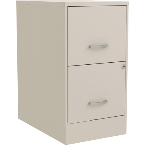 LYS SOHO File Cabinet - 14.3" Width x 22" Depth x 26.7" Height - 2 x Drawer(s) for File, Document - Letter - Glide Suspension, Locking Drawer, Pull Handle - Stone - Baked Enamel - Steel - Recycled - Assembly Required
