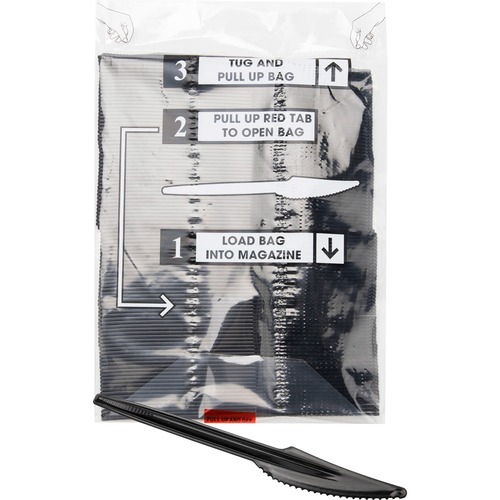 Mind Reader Cutlery Dispenser Utensil Refill - Knife - Kitchen, Breakroom - Black - 100 / Pack