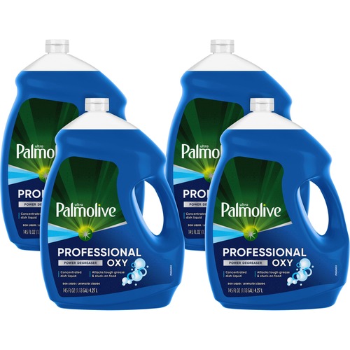 Palmolive Ultra Dish Soap Oxy Degreaser - Concentrate - 145 fl oz (4.5 quart) - 4 / Carton - Phosphate-free, Paraben-free, Eco-friendly - Blue