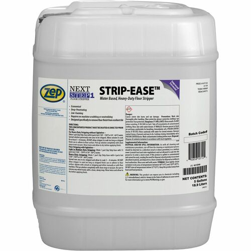 Zep Commercial Strip-Ease Heavy Duty Floor Stripper - Ready-To-Use - 640 fl oz (20 quart) - 1 Carton - Heavy Duty, Low Foaming, Scrub-free, Environmentally Friendly, Water Based, Phosphate-free, Non-irritating, Ammonia-free, Low VOC, Residue-free - Colorl