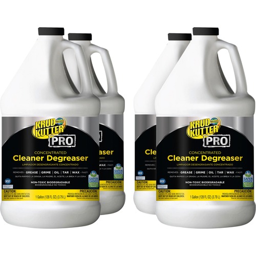 Krud Kutter PRO Cleaner Degreaser - Concentrate - 128 fl oz (4 quart) - 4 / Carton - Heavy Duty, Chemical-free, Residue-free - Clear