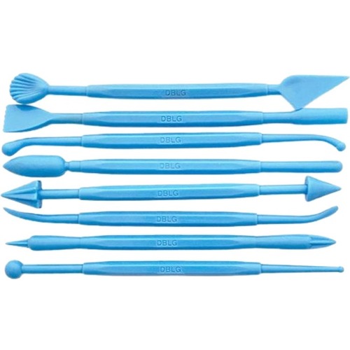 DBLG Import Plastic Double-ended Clay Tools - Modelling Clay x 6.69" (170 mm)Length - 8 / Bag - Plastic