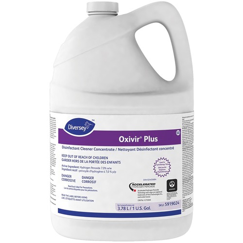 Diversey Oxivir Plus Disinfectant Cleaner Concentrate 3.78 L 4/cse - Concentrate Liquid - 127.8 fl oz (4 quart) - 4 / Case