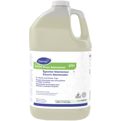 Diversey Suma Drain Maintainer 3.78 L - Concentrate Liquid - 127.8 fl oz (4 quart) - Drain Cleaners - DVO158973