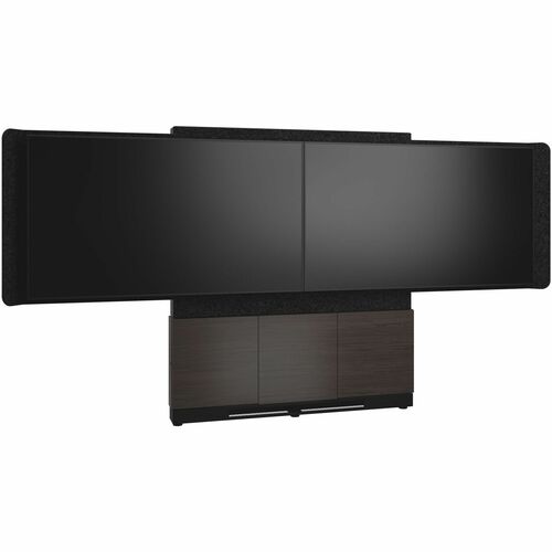 Middle Atlantic Forum Display Stand - Up to 75" Screen Support - 74.50" (1892.30 mm) Height x 66" (1676.40 mm) Width x 6" (152.40 mm) Depth - Floor, Wall Mountable - Dark - Acoustic Felt (PET), High Pressure Laminate (HPL), Medium Density Fiberboard (MDF)