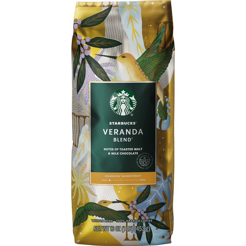 Starbucks Veranda Blend Whole Bean Coffee - Blonde - 16 oz - 6 / Carton