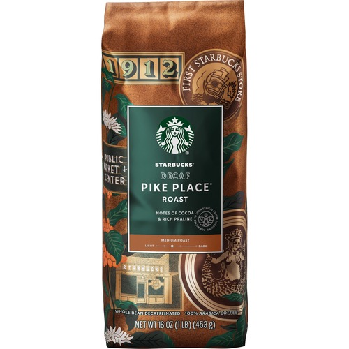 Starbucks Pike Place Decaf Whole Bean Coffee - Medium - 16 oz - 1 Each