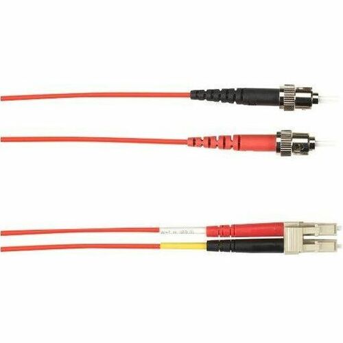 Black Box Colored Fiber OM4 50/125 Multimode Fiber Optic Patch Cable - LSZH - 16.40 ft Fiber Optic Network Cable for Network Device, Vertical Cavity Surface Emitting Laser (VCSEL), LED - First End: 2 x ST Network - Second End: 2 x LC Network - 10 Gbit/s -