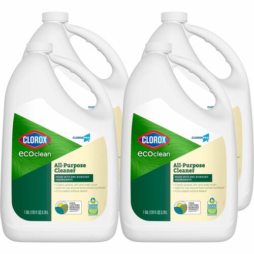 CloroxPro™ EcoClean All-Purpose Cleaner Refill - Ready-To-Use - 128 fl oz (4 quart) - 4 / Carton - Paraben-free, Dye-free, Phthalate-free, Solvent-free, Odor-free, Fume-free, Residue-free - Green, White