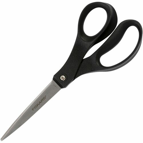 Fiskars Recycled All-purpose Scissors - Stainless Steel - Straight Tip - Black - 1 Each