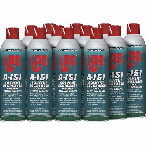 LPS A-151 Solvent Degreaser - Ready-To-Use/Concentrate - 15 fl oz (0.5 quart) - 12 / Carton - Low Odor, Chlorine-free - Green