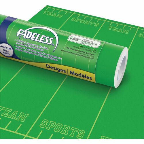 Fadeless Bulletin Board Paper Rolls - Classroom, Door, File Cabinet, School, Home, Office Project, Display, Table Skirting, Party, Decoration - 48" Width x 50 ft Length - 1 Roll - Team Sports - Paper