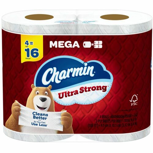 Charmin Ultra Strong Bath Tissue - 2 Ply - White - 4 / Pack