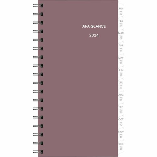 At-a-Glance 2024 Weekly Planner Refill, Wirebound, Pocket, 3 1/4" x 6 1/2" - Julian Dates - Weekly - January 2024 - December 2024 - Hourly, 9:00 AM to 5:00 PM Monday - Friday - 1 Week Double Page Layout - 3 1/4" x 6 1/2" White Sheet - Wire Bound - White -