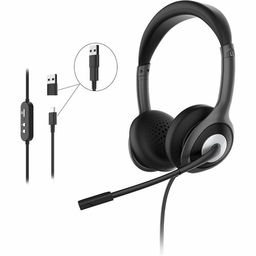 Morpheus 360 USB Stereo Headset with Boom Microphone - Stereo - USB Type A - Wired - 32 Ohm - 20 Hz - 20 kHz - Over-the-head - Binaural - Circumaural - 6 ft Cable - Noise Reduction, Omni-directional Microphone - Black