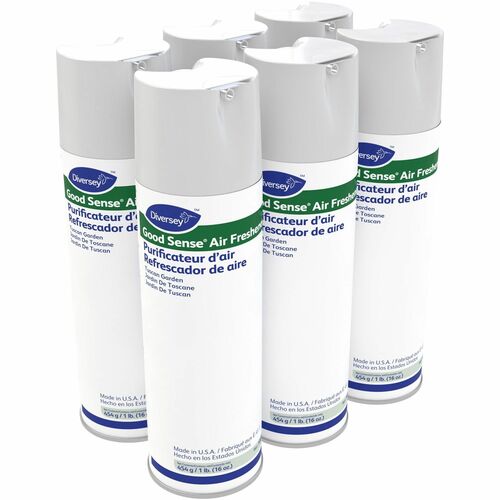 Diversey Good Sense Air Fresheners - Aerosol - 16 fl oz (0.5 quart) - Floral - 6 / Carton - Odor Neutralizer, Non-staining, Residue-free, CFC-free, Ozone-safe